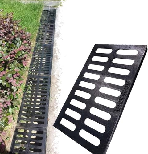 RTVGNSZSJL Griglia Di Scarico In Ghisa 50x35cm Copertura Della Trincea, Griglie Di Fognatura, Coperture Di Scarico Rettangolari Per Cortile(50x35x3cm/20x14x1.2in)