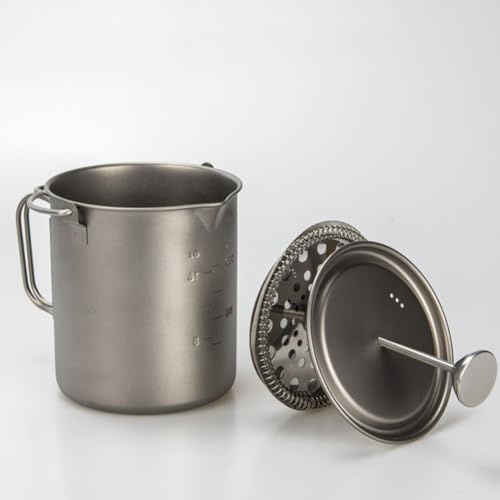 EpheyFIF Titanium French Press Pot für handgebrühten Kaffee mit fester Flüssigkeitstrennung
