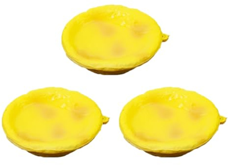 MOLUCKFU Künstliche Eierkuchen Modell 3 Stück Realistische Ei Torten Simulation aus Schaum Farbecht und Glänzend Fotorequisite und Dekoration für Kinderküche und Party
