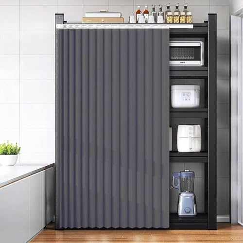 YSZBD Schrankvorhang Staubdichter Vorhang Für Offenes Regal Vorhänge Für Schienen Küchenschrank Schrank Vorhang Schrankvorhang Zum Schieben (G,W90cmxH180cm)