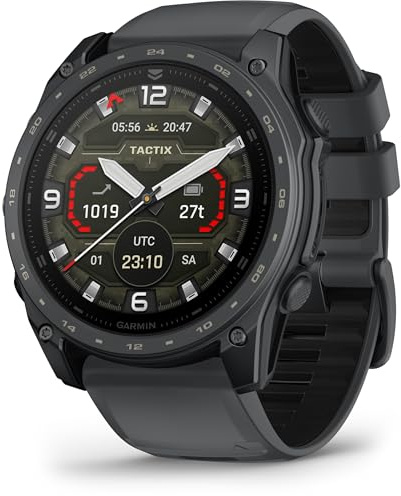 Garmin Unisex Tactix 8 Amoled Cerakote GPS-Uhr, schwarz-schiefergrau Titan, 51mm