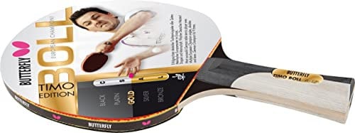 Butterfly® Timo Boll Gold 85020 Tischtennisschläger | Tischtennis Racket Bat Hobby & Freizeit | Trainingsschläger für geüpte Spieler | ITTF zertifizierter Pan Asia Belag | konkave Griffform