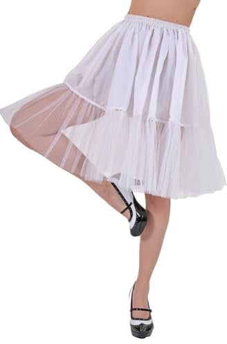Petticoat Damen Tüllrock - Länge 60 cm | Weiß