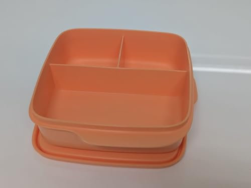 Tupperware to Go Lunchbox Clevere Pause 550ml orange mit Trennwand Eco+ Schule Brotdose mit Abteilung