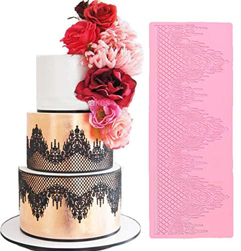 Novelty Giant Lace Silicone Mold Sugarcraft Wedding Cake Decor Tools Impression Gum Pastry Tool Kitchen Tool Sugar Paste Baking Mould Cookie Pastry by SOFAYOYO
