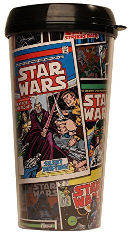 Silver Buffalo SW8087 Disney Star Wars Comic Plastic Travel Mug, 16-Ounces