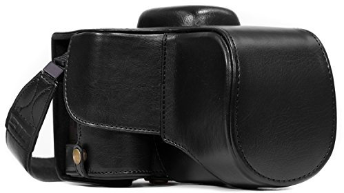 MegaGear MG856 Ever Ready Leather Case and Strap with Battery Access for Nikon D3400 Camera - Black