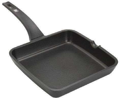 BRA Efficient Grill asador liso, 22 cm, aluminio fundido con antiadherente, apta para inducción, libre de PFOA