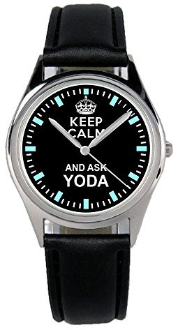 KIESENBERG Armbanduhr Yoda Geschenk Artikel Idee Fan Damen Herren Unisex Analog Quartz Lederarmband Uhr 36mm Durchmesser B-1370