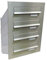 D-041 4er Edelstahl Mauerdurchwurf Briefkastenanlage mit Namensschild (Tiefe: 23-38 cm) - LETTERBOX24.de