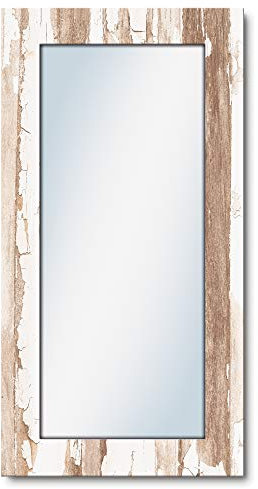 ARTLAND Wandspiegel Ganzkörperspiegel mit Holz Deko Rahmen 60x120 cm Spiegel zum Aufhängen Shabby Chic Landhausstil Kunst Used Look T9ID