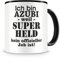 Samunshi® Azubi Tasse mit Spruch Geschenk für Azubi Mann Frau Kaffeetasse groß Lustige Tassen zum Geburtstag schwarz 300ml