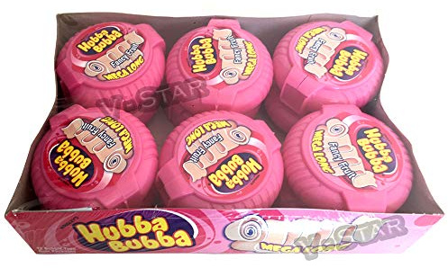 WRIGLEY'S HUBBA BUBBA FANCY FRUIT MEGA LONG TAPE BUBBLEGUM 12 PACK FULL BOX