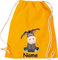 Shirtinstyle Gym Sack Kinder Turnbeutel Tiere Esel mit Wunschnamen, Beutel Tasche Hort Kita, Farbe Mustard