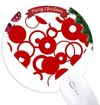 Rote Valentinstag Herz Ring Rund Gummi Maus Pad Weihnachtsbaum Mat