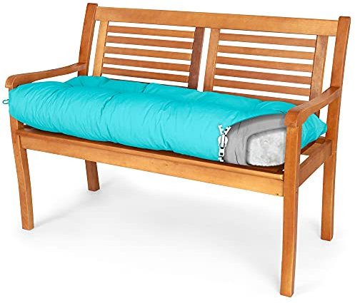 Spatium Bankauflage abnehmbar Bezug wasserdicht gesteppt Bankkissen Bankpolster Polsterauflage Auflage für Gartenbank 30 Größen zur Auswahl 7 Farben(160 x 50 x 10cm Minze)