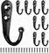 Kyrio 40 ganci appendiabiti da parete con viti, ganci per accappatoi, appendiabiti, ganci rustici, per borse, cappelli, chiavi, zaini, porte, camera da letto, colore nero