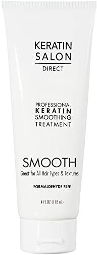 Keratin Salon Direct Keratin-Haarkur, 118 ml, Frizz-Kontrolle, formaldehydfrei, Salon-Qualität, glättende Behandlung, langlebig, Creme für alle krauses, lockiges, trockenes, geschädigtes Haar