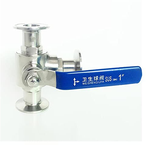 Kugelhahn schließen Schalter Geeignet für 108 mm 4,25 Rohr Außendurchmesser x 4 Drei-Clamp-Sanitär-L-Port-Kugelhahn SUS 304 Edelstahl