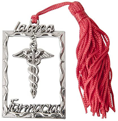 Bomboniere 12X Laurea Farmacia Ciondolo Cornice con caduceo 5.5 cm