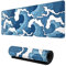 Japanese Blue and White Wave Gaming Mouse Pad XL, Extended Large Full Desk Mousepad 31.5 X 11.8 Inch, Big Mouse Pad with Stitched Edge, Non-Slip Long Computer Keyboard Mat for Office & Home Caburywe