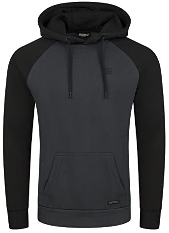 riverso Herren Kapuzenpullover RIVNino Hoodie Sweatshirt Pullover Kapuze Kängurutaschen Regular Fit Baumwolle Grau M, Größe:M, Farbe:Anthracite Grey