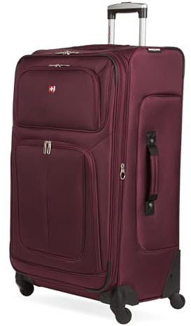 SwissGear Sion Softside Erweiterbares Gepäck, Merlot, Checked-Medium 25-Inch, Sion Softside Erweiterbares Gepäck
