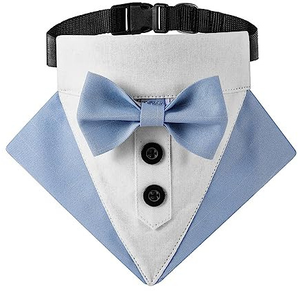 Hund Smoking Bandana Halsband, Verstellbar Haustier Fliege Bandana Haustier Hochzeitshalstuch mit Fliege für Hochzeit Geburtstag Weihnachten