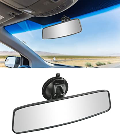 ESEWALAS 498XPSHSJ001 Rückspiegel mit Saugnapf, blendfrei, HD-Auto-Innenspiegel mit verstellbarem Becher, universeller verdickter Innenspiegel, Auto für Wohnmobil, Marine Auto (weiß)