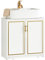 SoBuy BZR86-W Waschbeckenunterschrank Badschrank Waschtischunterschrank Waschtisch Badezimmerschrank Unterschrank Badmöbel Weiß+Gold BHT ca. 60x61x30cm