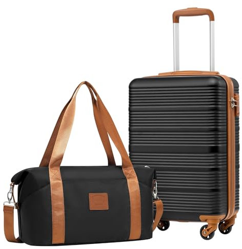 COOLIFE Cabin Suitcase, 55×35×20cm Cabin Luggage and Ryanair Underseat Bag 40×25×20-20L for Ryanair Hand Luggage with 4 Wheels, Telescopic Handle & TSA Lock | Lightweight Carry On Suitcase