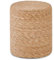 Mxfurhawa Pouf Ottomane, natürlicher Seegras-Fußhocker, handgewebte runde Fußstütze, Poof Pouffe Akzentstuhl mit Holzrahmen für Wohnzimmer, Schlafzimmer (Brown)