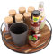 LDXDRU Lazy Susan - Organizzatore piatto girevole in legno, 30,5 cm, organizer per spezie, porta spezie girevole per piano di lavoro della cucina, armadio, dispensa, armadio