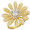 IMINI Daisy Spinner Zappel Ringe Zirkonia Gänseblümchen Blume Offener Statement Ring 18 Karat Vergoldeter Kristall Ehering Ewigkeits Verlobungsringe Relief Stapelbarer Ring für Damen Mädchen