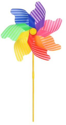 M METERXITY 1 Set Windrad – 77,6 cm große Windräder für Hof und Garten, als Gartendekoration/Hofdekoration im Freien/Hinterhofdekoration/Hofkunst (Windmühle mit bunten Streifen)