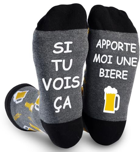 FLYWIND Cadeau Papa Fête des pères Homme Idee Chaussettes Humoristiques 43-46 Cadeaux Homme Chaussette Fantaisie Humour Rigolo Drôle Anniversaire Noël