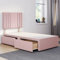 ComfoRest - Sophisticated 3FT Single Divan Bed with 2 Drawers & 24 Streak Headboard | Versatile Frame with Storage and a Sturdy Base for Modern Homes (Pink Plush)