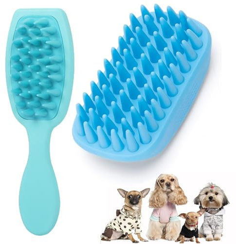 Groomify Pet Care Brush, 2 Stück Hundebürste Kurzhaar, Soft Gummistriegel für Hunde & Katzen mit Massageeffekt, Hunde Badebürste, Innovative Hundebürste für schonende Fellpflege