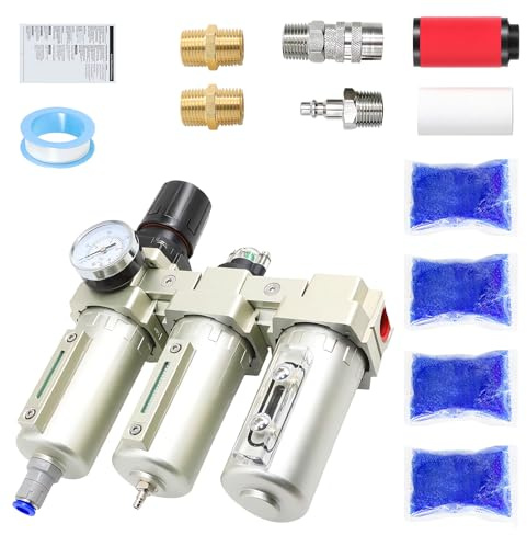 1,27 cm Lufttrockner für Kompressor, 3-stufiger Luft-Wasserabscheider, Filter, Öltrockner für Farbspray und Plasmaschneider, automatischer Ablauf