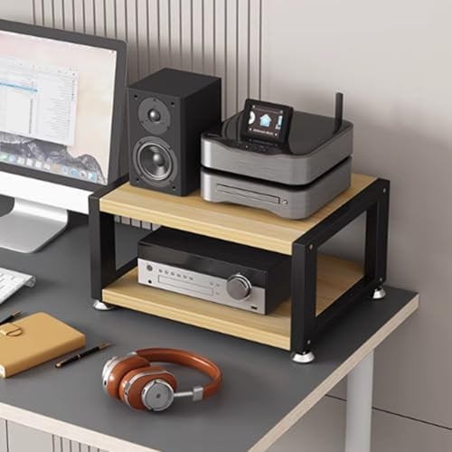 UrbanUp HiFi Rack Mini-Eckregal mit Leichtem AV-Medienständer, Dekorativer Stereo-Schrank, Audio-Rack-Tower, Platzsparende Medienkonsole fürs Büro(2 Tier)