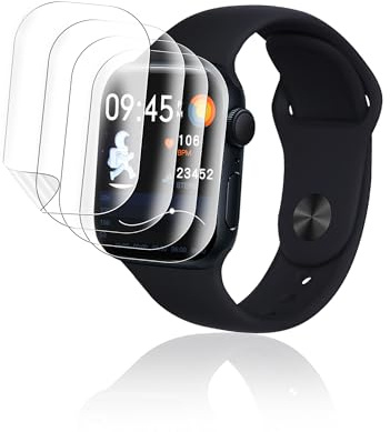 ICESPRING für Panzerglas für Apple Watch Series 7/8/9 41mm Schutzfolie, 4 Stück Weich TPU Kratzfest Panzerfolie, Fingerabdruck-ID Schutzglas für Apple Watch 9 41mm Panzer Schutz Glas