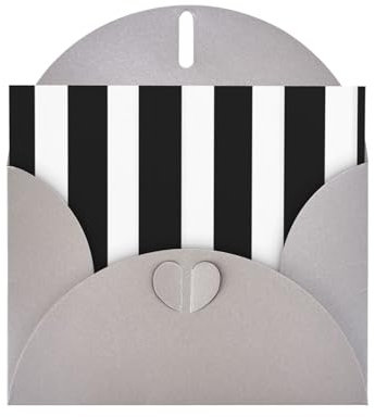 Graue KVCBUYK Streifen Schwarz Weiß Druck-Grußkarte aus hochwertigem Perlglanz-Papier für verschiedene Anlässe