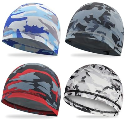 ZEXIJOW 4 Stück Leichte Beanie Mütze,Herren und Damen,Übergangsmütze,Sommer Beanie,Dünne Kopfbedeckung,Sportmütze,Laufmütze,Leichte Schlafmütze,Atmungsaktiv