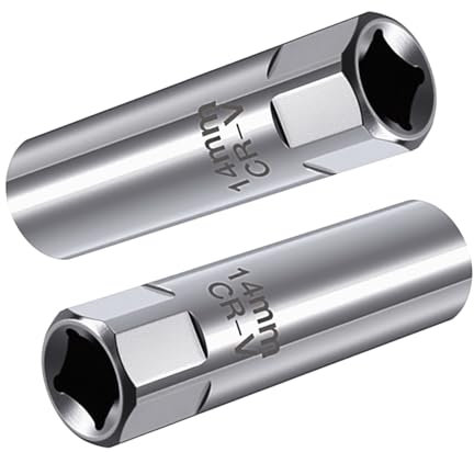 Lotnery 14mm Spark Plug Socket 2-Pack - Thin Wall 12-Point Removal Tool with Spring Clip Retention, 3/8 Drive for Petrol & Diesel Engines (Compatible with N20/N55/B58 Engine Types)