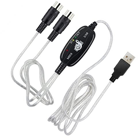 OFFSCH Midi zu USB Kabel Musikbearbeitungskabel für Keyboard Verbindung Kompatibel mit Windows Xp bis Plug And Play Stabiler Signalübertragung