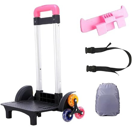 YsXoWiui Rucksackträger mit Rädern Zum Transportieren von Schultaschen Und Kisten, Rose Rot