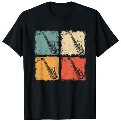 Saxofón Vintage Saxofonista Jugador Jazz Música Amante Camiseta