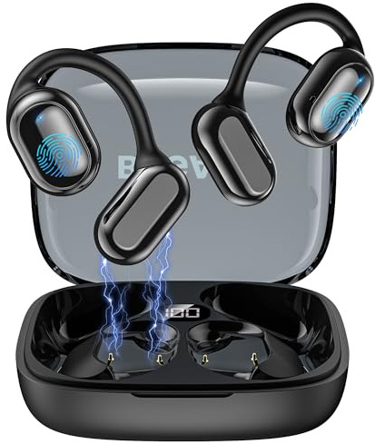 BUGANI Ecouteurs Bluetooth sans Fil Sport, Casque Bluetooth sans Fil 5.4 | Écouteurs à Conduction Osseuse avec 40H HiFi Stéréo Basses Casque, Oreillette Bluetooth Sport IPX5 Étanche, Running/Gym