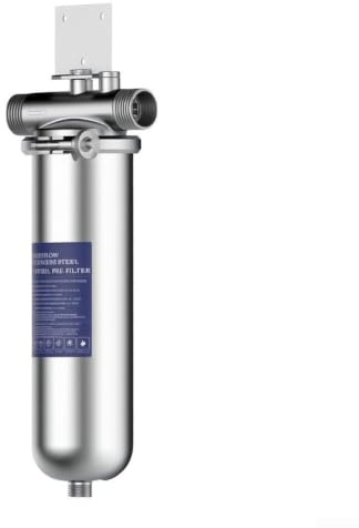 Filtro purificatore d'acqua ad alta capacità da 4000 l, in acciaio inox, pre-filtro per impianti idraulici di tutta la casa, rimuove sedimenti e impurità argento (seta esterna a 4 punti)
