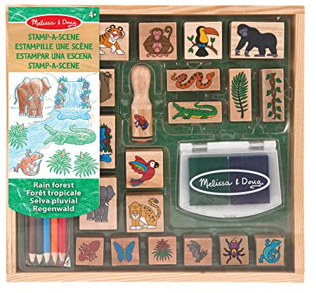 Melissa & Doug Stamp-a-scene – Regenwald | Kunsthandwerk | Stempelsets und -schablonen | 4+ | Geschenk für Jungen oder Mädchen